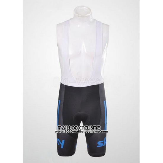 2012 Maillot Ciclismo Sky Noir et Bleu Manches Courtes et Cuissard